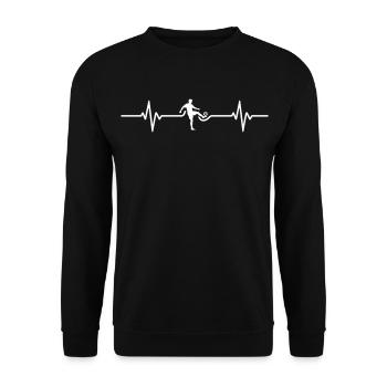 Art de lignes Heartbeat Soccer - Sweat-shirt Unisexe - noir - Devant - Alina (178cm) & Michal (187cm)