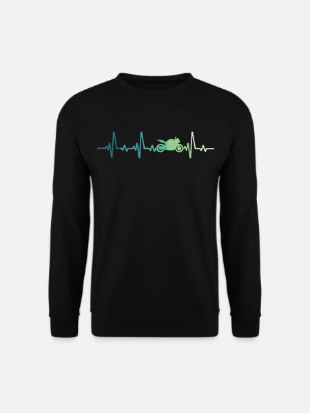 moto motard battement de coeur motorcycle  - Sweat-shirt Unisexe - noir