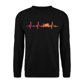 motorcycle biker sunsetheartbeat motorcycle - Unisex Sweatshirt - black - Front - Alina (178cm) & Michal (187cm)