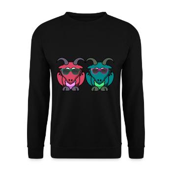 Chèvre de chèvre de montagne d'été cool - Sweat-shirt Unisexe - noir - Devant - Alina (178cm) & Michal (187cm)
