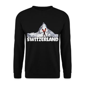 Amateurs de neige alpiniste en Suisse - Sweat-shirt Unisexe - noir - Devant - Alina (178cm) & Michal (187cm)