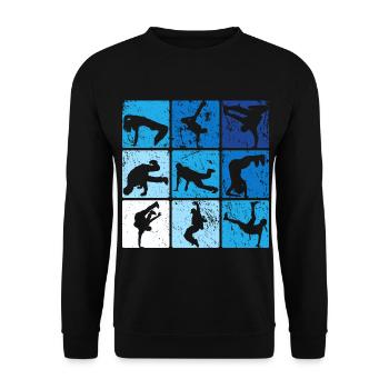 Breakdance - Unisex Pullover - Schwarz - Vorne - Alina (178cm) & Michal (187cm)