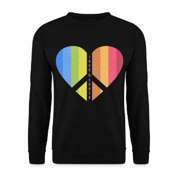 Peace Heart (Love One Edition) - Sweat-shirt Unisexe - noir - Devant - Alina (178cm) & Michal (187cm)