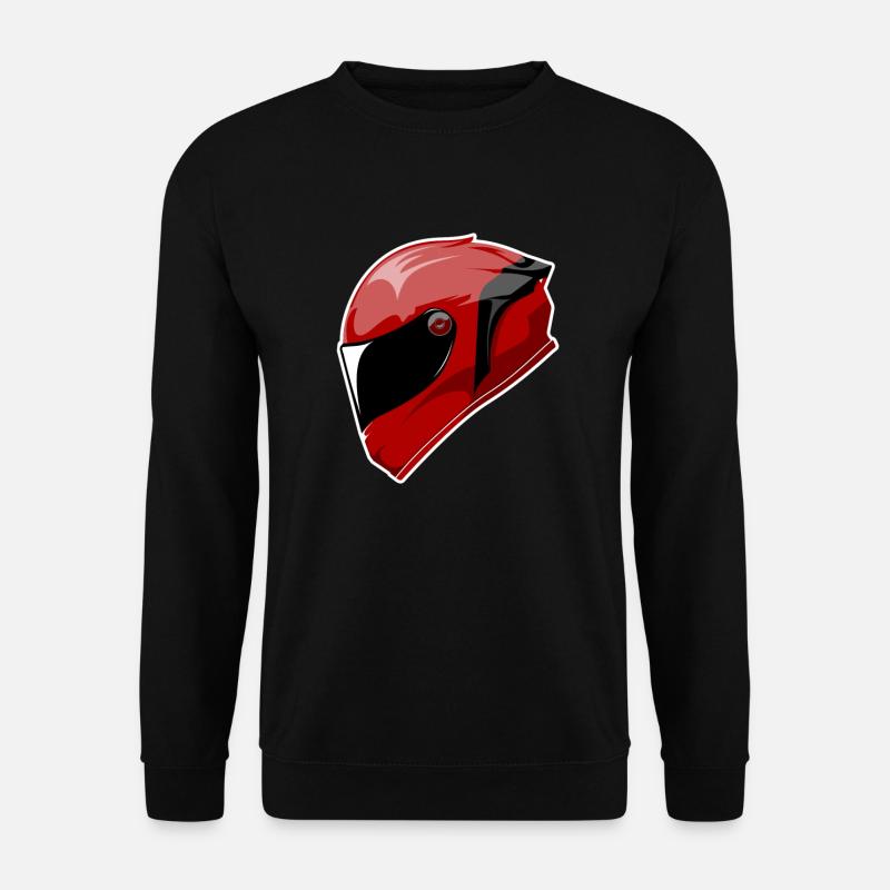 Motorrad helm Rot - Unisex Pullover - Schwarz
