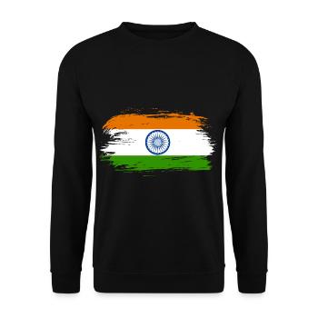 India Flag Gift - Unisex Sweatshirt - black - Front - Alina (178cm) & Michal (187cm)