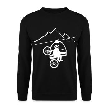 VTT entièrement télésiège vélo de descente motif ascenseur de parc - Sweat-shirt Unisexe - noir - Devant - Alina (178cm) & Michal (187cm)