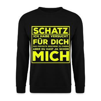 Ich liebe dich willst du mich heiraten - Unisex Pullover - Schwarz - Vorne - Alina (178cm) & Michal (187cm)