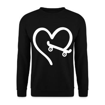Skateboard Herz Skater - Unisex Pullover - Schwarz - Vorne - Alina (178cm) & Michal (187cm)