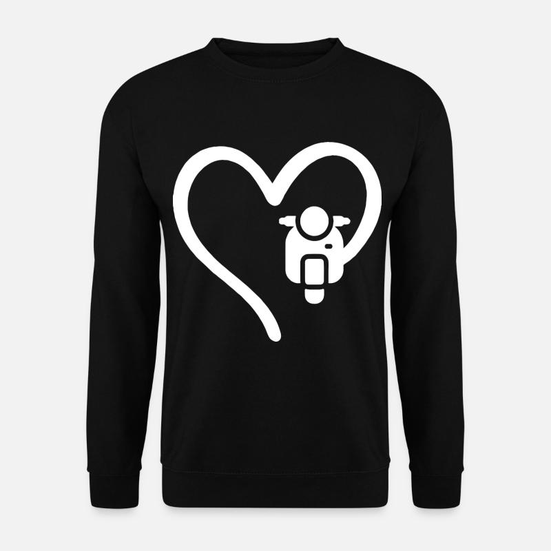 Motorroller Herz Scooter - Unisex Pullover - Schwarz