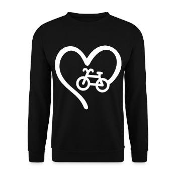 Vélo Coeur Cycliste Amour - Sweat-shirt Unisexe - noir - Devant - Alina (178cm) & Michal (187cm)
