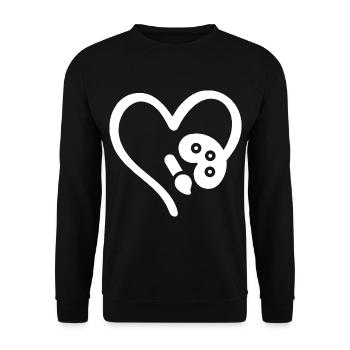 Maler Herz Kunstliebhaber - Unisex Pullover - Schwarz - Vorne - Alina (178cm) & Michal (187cm)