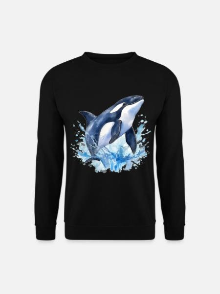 Blauer Orca - Unisex Pullover - Schwarz