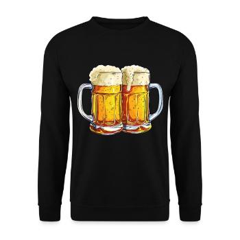 Chope à bière Chopes à bière Verres à bière Bière Alcool Alcool - Sweat-shirt Unisexe - noir - Devant - Alina (178cm) & Michal (187cm)