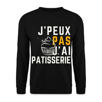 Ich kann kein Gebäck haben - Unisex Pullover - Schwarz - Vorne - Alina (178cm) & Michal (187cm)