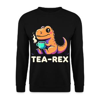TEA-REX - Thé de dinosaure - Sweat-shirt Unisexe - noir - Devant - Alina (178cm) & Michal (187cm)