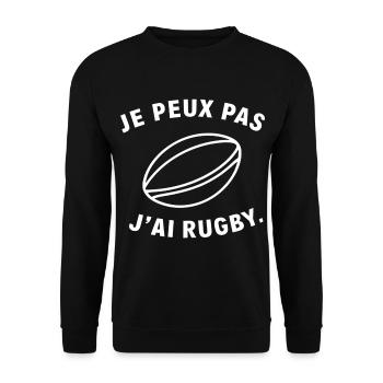 I can't I have rugby - Unisex Sweatshirt - black - Front - Alina (178cm) & Michal (187cm)