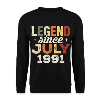 Cadeau d’anniversaire de juillet 1991 Anniversaire de juillet 1991 - Sweat-shirt Unisexe - noir - Devant - Alina (178cm) & Michal (187cm)