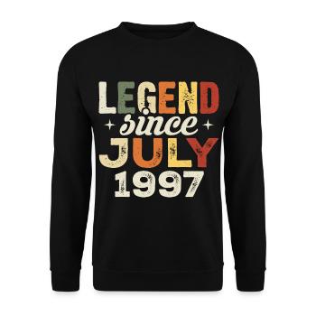 July 1997 Birthday Gift July 1997 Birthday - Unisex Sweatshirt - black - Front - Alina (178cm) & Michal (187cm)