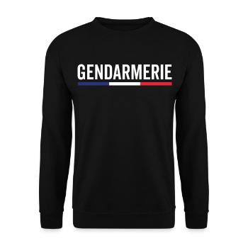 Gendarmerie France Emblème Détaillé - Sweat-shirt Unisexe - noir - Devant - Alina (178cm) & Michal (187cm)