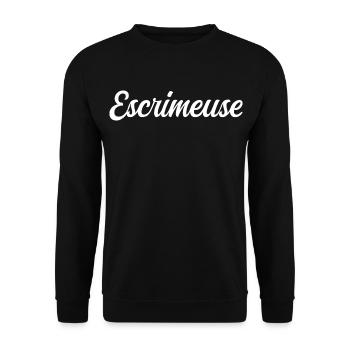 Escrimeuse Athlète Fleuret Épée Sabre Sport - Sweat-shirt Unisexe - noir - Devant - Alina (178cm) & Michal (187cm)