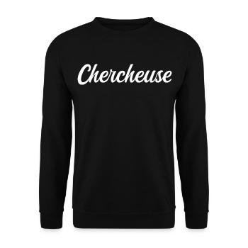 Chercheuse  - Sweat-shirt Unisexe - noir - Devant - Alina (178cm) & Michal (187cm)