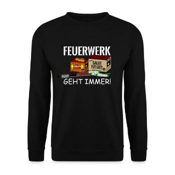 Les feux d'artifice du réveillon du Nouvel An Pyro sont toujours d'actualité! - Sweat-shirt Unisexe - noir - Devant - Alina (178cm) & Michal (187cm)