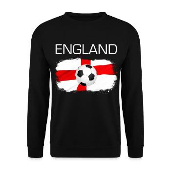 England Fußball Fan Flagge Geschenk - Unisex Pullover - Schwarz - Vorne - Alina (178cm) & Michal (187cm)