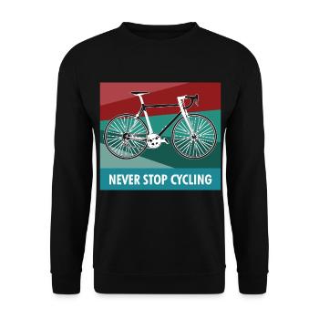 Vélo cycliste vélo vélo roue cadeau - Sweat-shirt Unisexe - noir - Devant - Alina (178cm) & Michal (187cm)