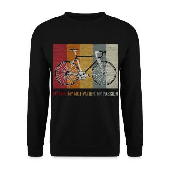 Fahrrad Radfahrer Fahrradfahren Bike Rad Geschenk - Unisex Pullover - Schwarz - Vorne - Alina (178cm) & Michal (187cm)
