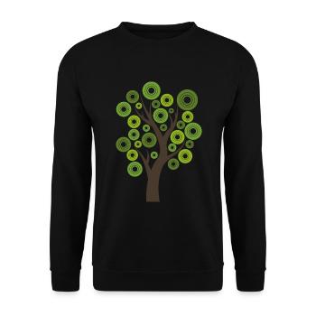 Baum Geschenk Natur modern Blätter Wald Hipster - Unisex Pullover - Schwarz - Vorne - Alina (178cm) & Michal (187cm)