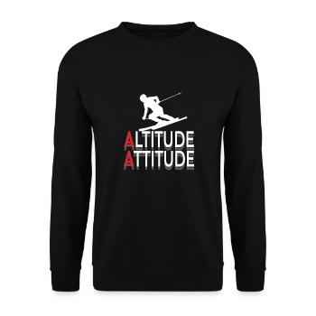 Skiing winter piste snowboard christmas alps - Unisex Sweatshirt - black - Front - Alina (178cm) & Michal (187cm)