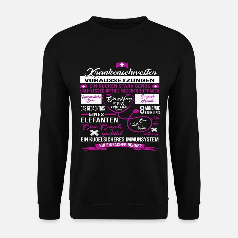 Geschenk Krankenschwester EKG Herzschlag pfleger - Unisex Pullover - Schwarz