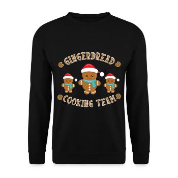 Gingerbread gingerbread cooking team cookie - Unisex Sweatshirt - black - Front - Alina (178cm) & Michal (187cm)