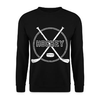 Eishockey Schläger Geschenk Spieler Puck Sport - Unisex Pullover - Schwarz - Vorne - Alina (178cm) & Michal (187cm)