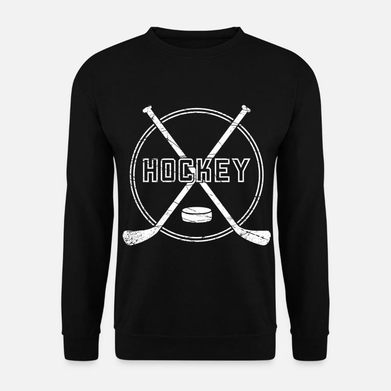 Eishockey Schläger Geschenk Spieler Puck Sport - Unisex Pullover - Schwarz