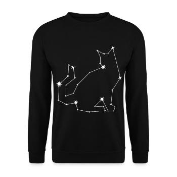 Cat constellation gift star astronomy sky - Unisex Sweatshirt - black - Front - Alina (178cm) & Michal (187cm)