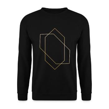Hexagon shapes icons gift Hipster gold line - Unisex Sweatshirt - black - Front - Alina (178cm) & Michal (187cm)