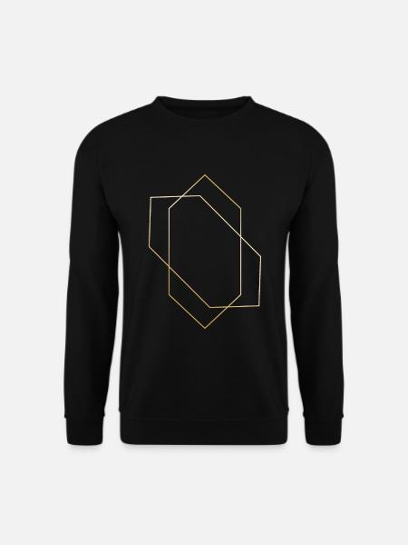 Hexagon Formen Symbole Geschenk Hipster gold Linie - Unisex Pullover - Schwarz