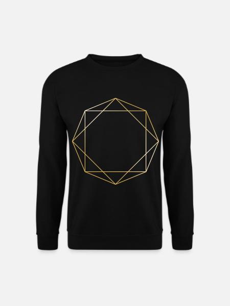 Symbole Formen Geschenk Achteck Dreieck gold Linie - Unisex Pullover - Schwarz