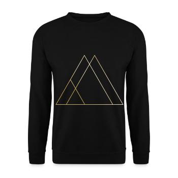 Géométrie de cadeau de formes icônes triangle or - Sweat-shirt Unisexe - noir - Devant - Alina (178cm) & Michal (187cm)