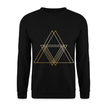 Formen Symbole Dreieck Geschenk gold geometrisch - Unisex Pullover - Schwarz - Vorne - Alina (178cm) & Michal (187cm)