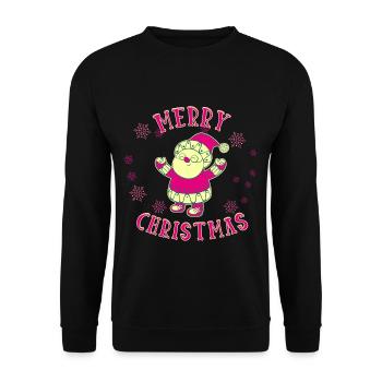 Santa Claus Merry Christmas Christmas - Unisex Sweatshirt - black - Front - Alina (178cm) & Michal (187cm)