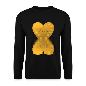 Coeur reflétant des étoiles d'amour Noël - Sweat-shirt Unisexe - noir - Devant - Alina (178cm) & Michal (187cm)
