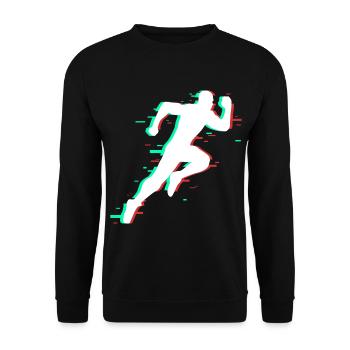Runner sprinter running gift sport run sprint - Unisex Sweatshirt - black - Front - Alina (178cm) & Michal (187cm)