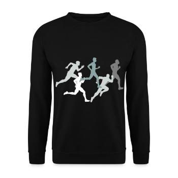 Running sport runner gift athlete run jog - Unisex Sweatshirt - black - Front - Alina (178cm) & Michal (187cm)