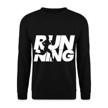 Running runner running gift jogging Jogger sport - Unisex Sweatshirt - black - Front - Alina (178cm) & Michal (187cm)