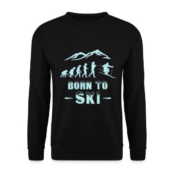 Ski Evolution Born to Ski skier - Unisex Sweatshirt - black - Front - Alina (178cm) & Michal (187cm)