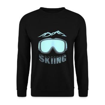 Ski goggles glasses skier snow - Unisex Sweatshirt - black - Front - Alina (178cm) & Michal (187cm)