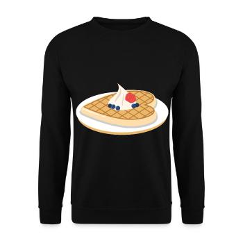 Gaufres petit déjeuner cadeau crème bonbons aux baies - Sweat-shirt Unisexe - noir - Devant - Alina (178cm) & Michal (187cm)