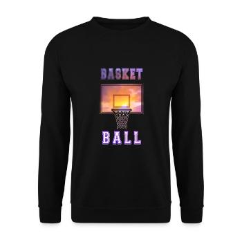 Basketballkorb Korb Basketball Sport - Unisex Pullover - Schwarz - Vorne - Alina (178cm) & Michal (187cm)